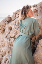 Carryberry-Çağla Yeşili Keten Uzun Kimono-Kimono-2-Milagron.com