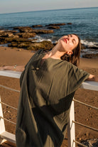 Carryberry-Haki Nakışlı Kaftan Elbise-Elbise-5-Milagron.com