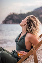 Carryberry-Müslin Boyundan Bağlamalı Haki Büstiyer-Crop Top-3-Milagron.com