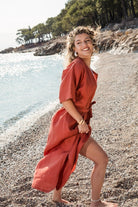 Carryberry-Tarçın Keten Uzun Kimono-Kimono-1-Milagron.com