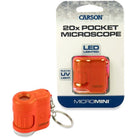 Carson-Carson Micro Mini 20x Cep Mikroskobu Turuncu-Büyüteç-3-Milagron.com