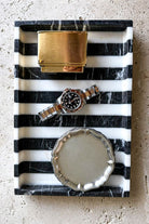 Modern Siyah Beyaz Mermer Sunum Tepsisi - 4