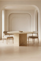 Traverten Yuvarlak Yemek Masası – Doğal Taş İle Zamansız Tasarım - 0