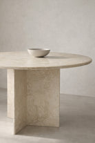 Traverten Yuvarlak Yemek Masası – Doğal Taş İle Zamansız Tasarım - 3
