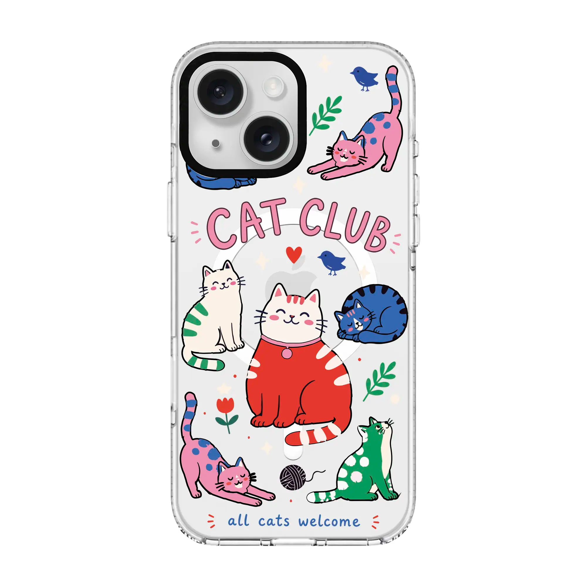Cat Club-Clear Kılıf Magsafe Özellikli - Iphone 15 Plus