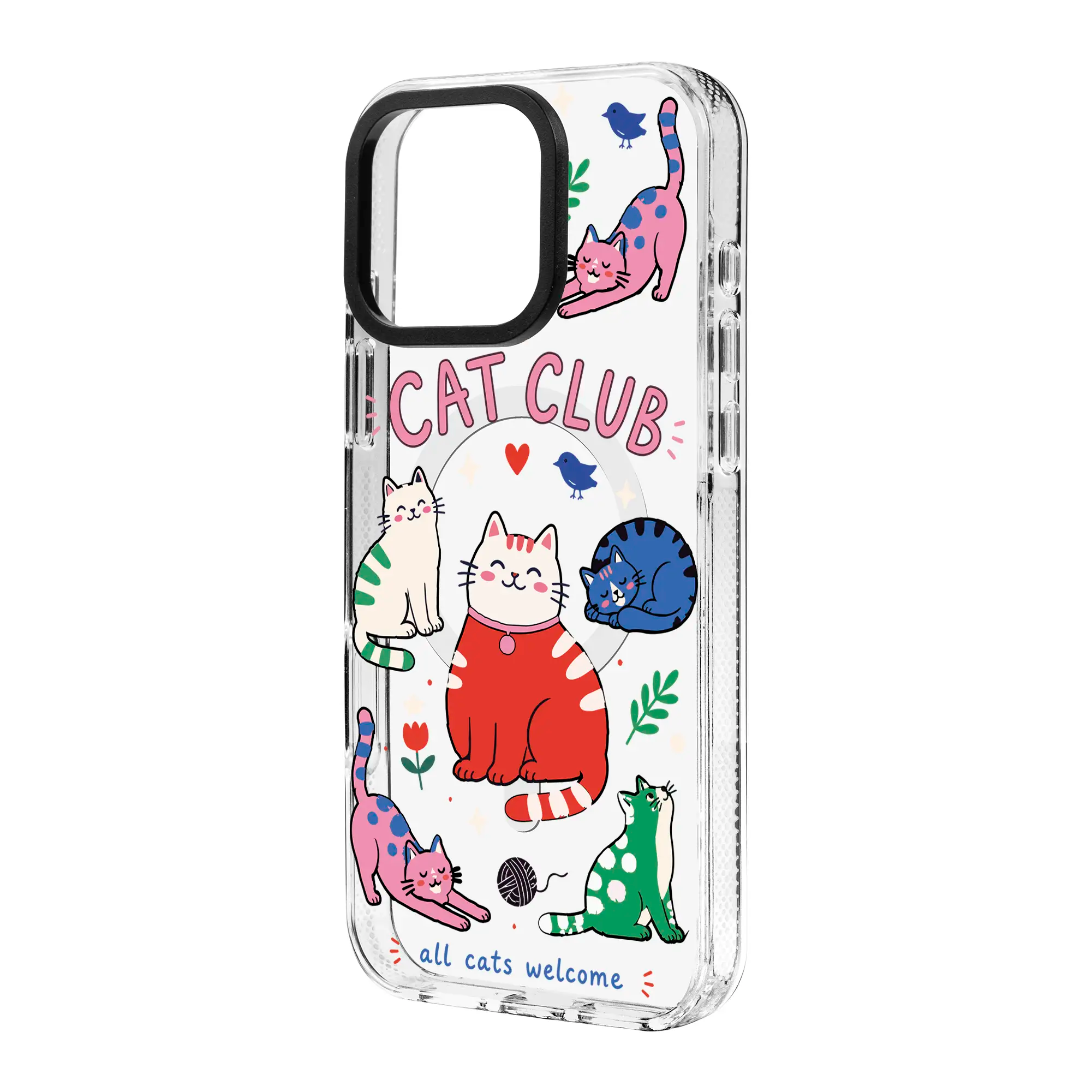 Cat Club-Clear Kılıf Magsafe Özellikli - Iphone 15