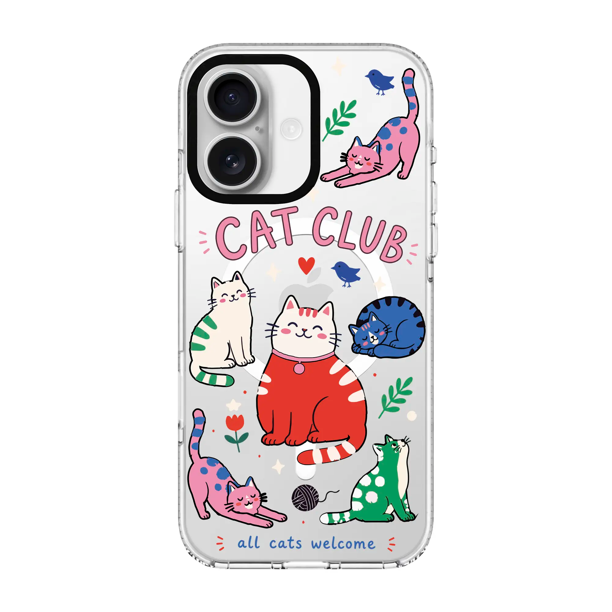 Cat Club-Clear Kılıf Magsafe Özellikli - Iphone 16E