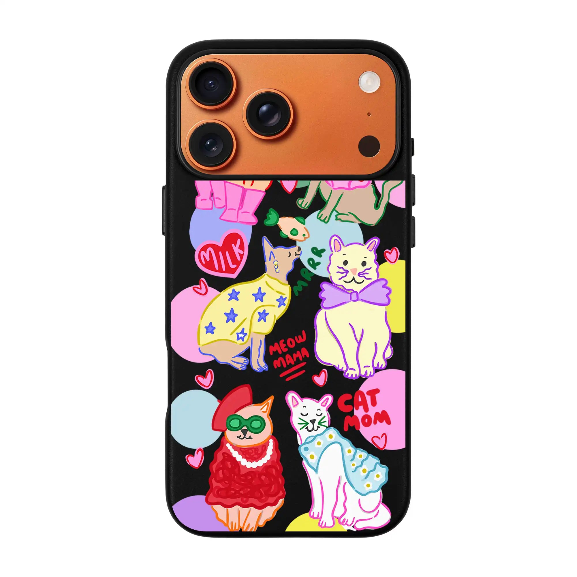 Cat Mom-Signature Leather Kılıf Magsafe Özellikli - Iphone 17 Pro