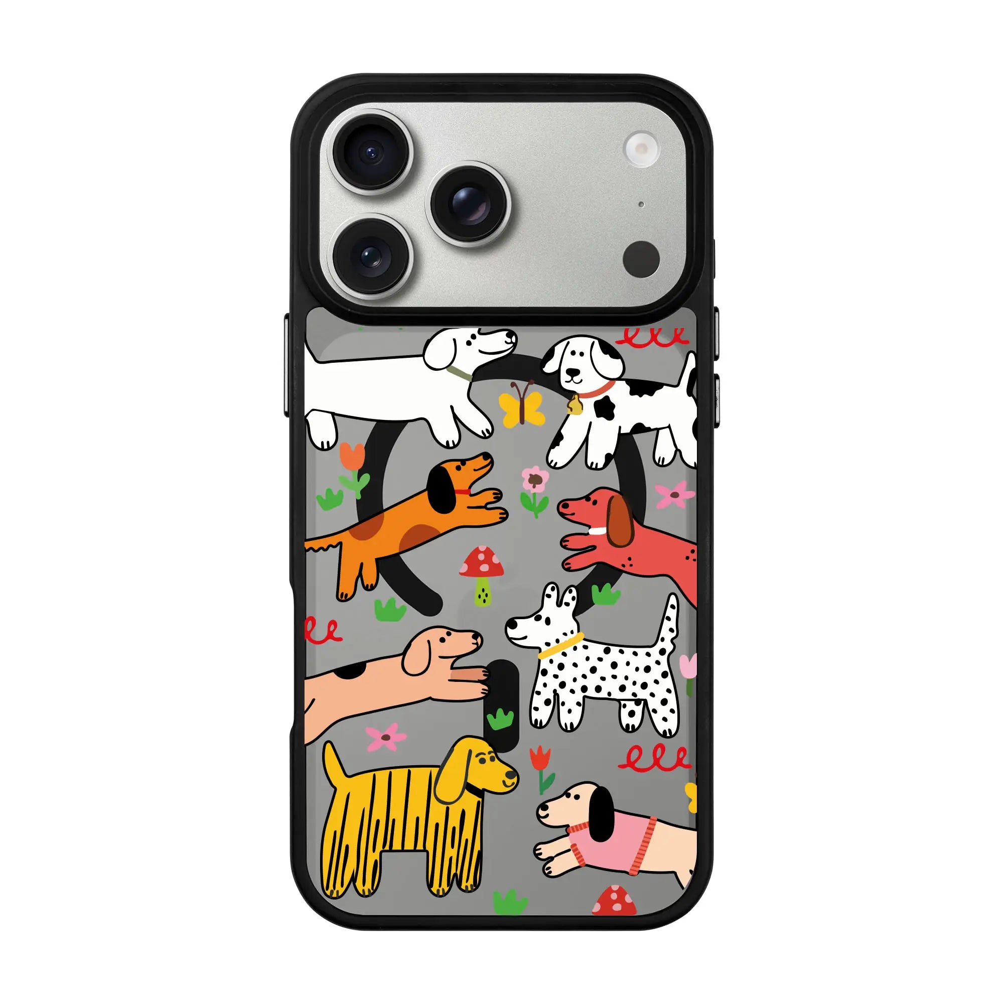 Cheerful Dogs-Blur Kılıf Magsafe Özellikli - Iphone 17 Pro
