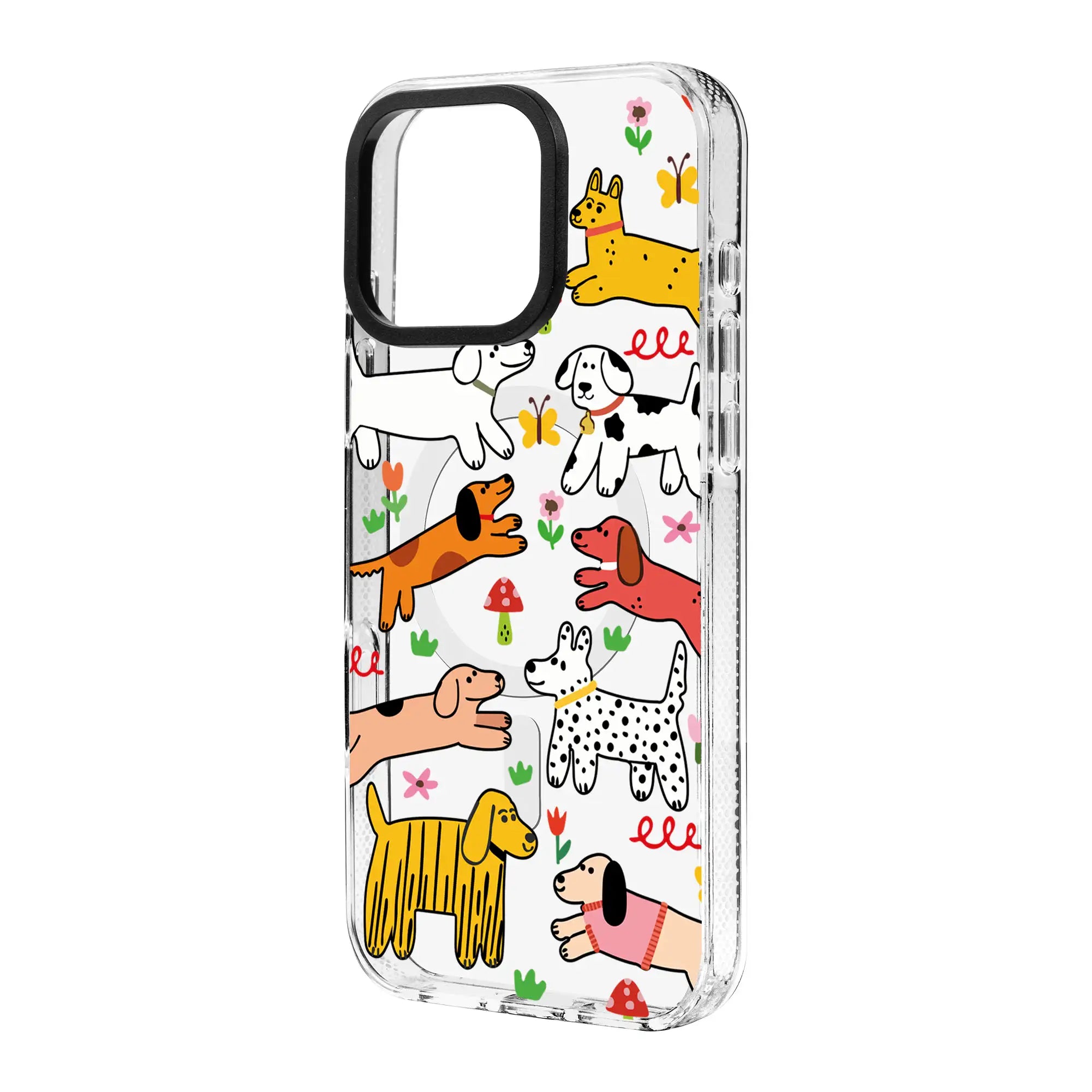Cheerful Dogs-Clear Kılıf Magsafe Özellikli - Iphone 17