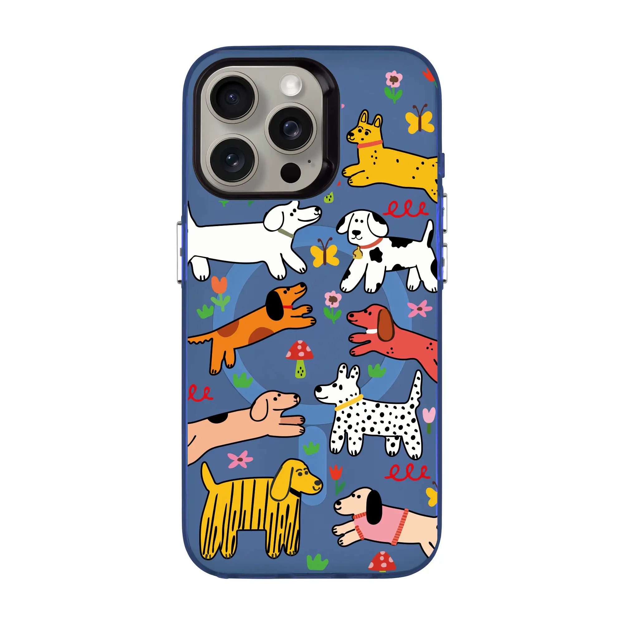 Cheerful Dogs-Hold Kılıf Magsafe Özellikli - Iphone 15 Pro Max