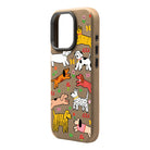 Cheerful Dogs-Leather Premium Kılıf Magsafe Özellikli - Iphone 16 Pro Max