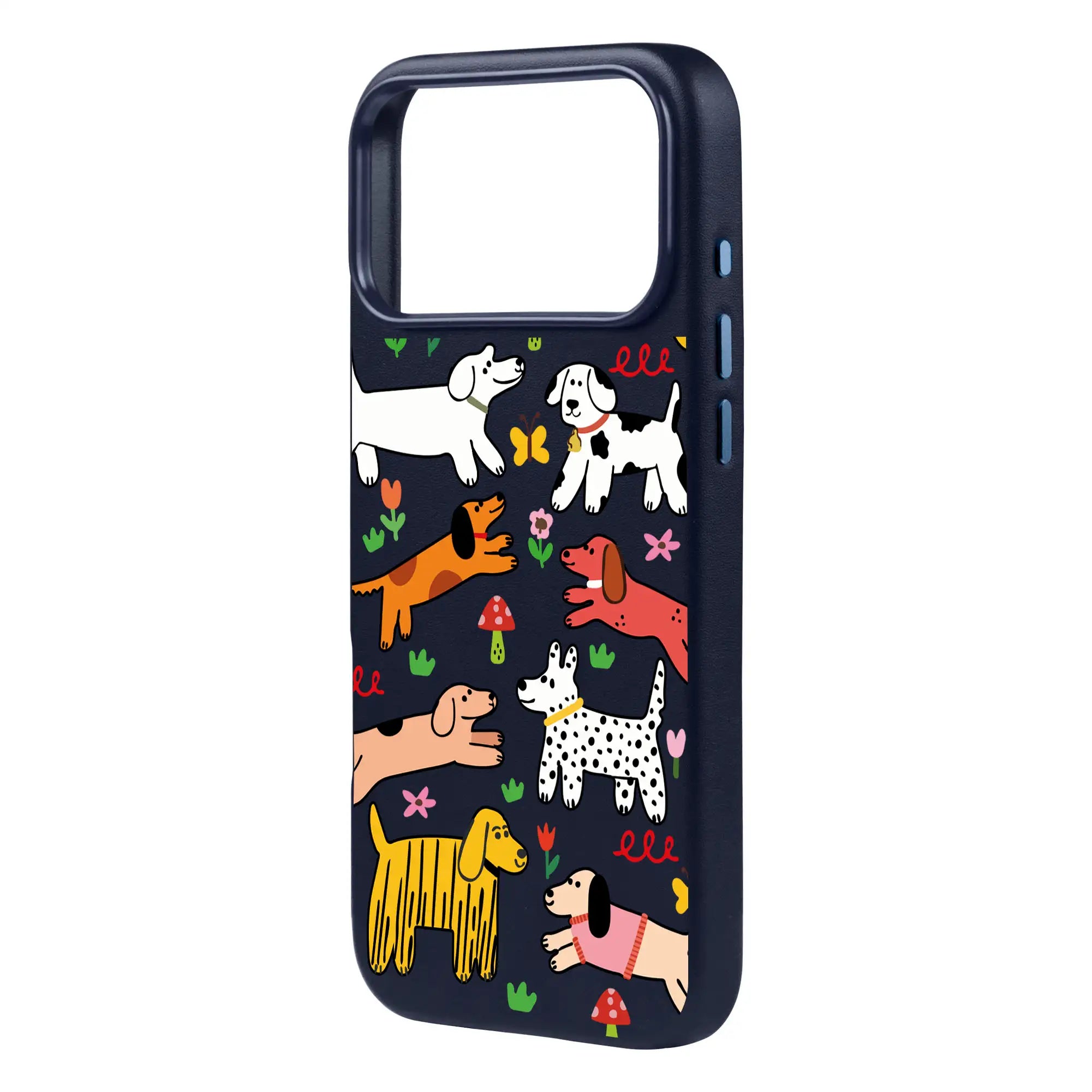 Cheerful Dogs-Signature Leather Kılıf Magsafe Özellikli - Iphone 17 Pro Max
