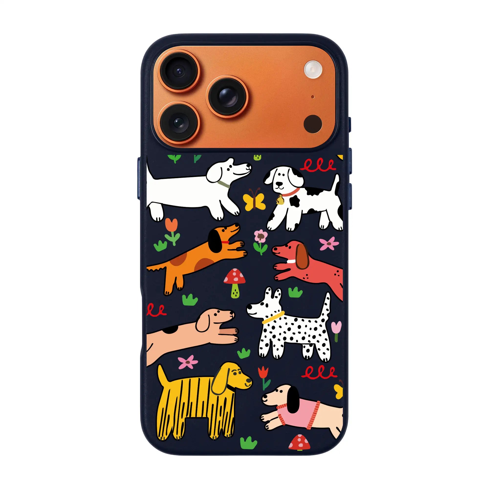 Cheerful Dogs-Signature Leather Kılıf Magsafe Özellikli - Iphone 17 Pro Max