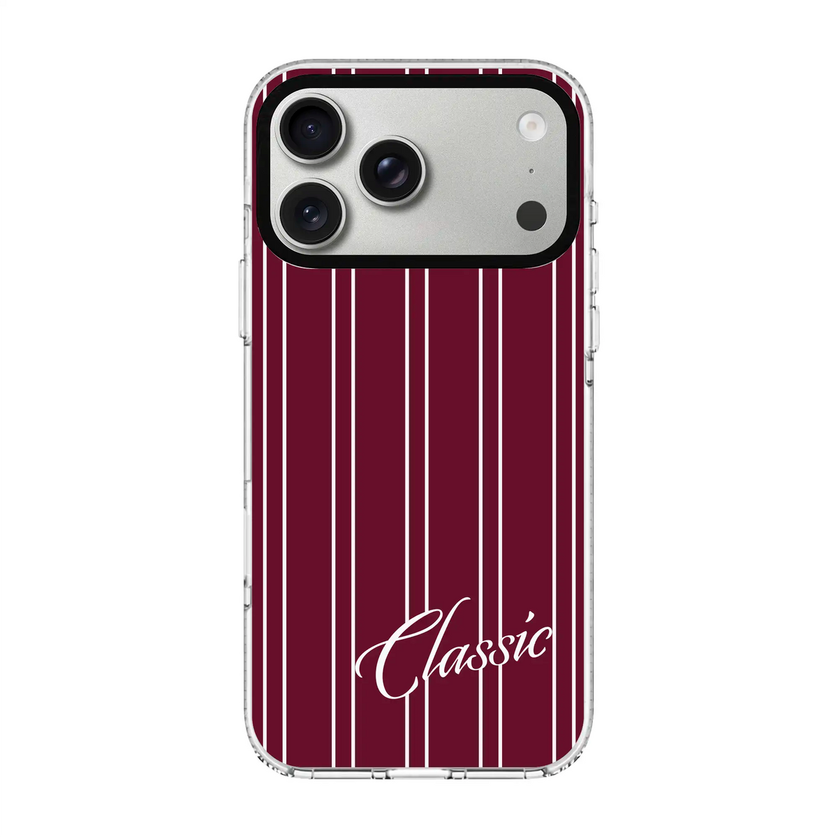 Classic Stripe-Clear Kılıf Magsafe Özellikli - Iphone 17 Pro Max