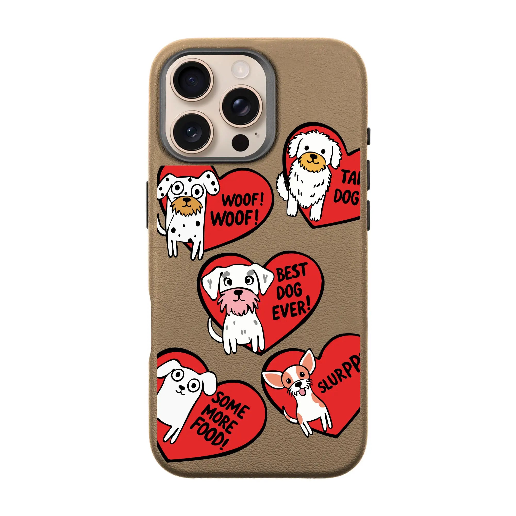 Dogs With Hearts-Leather Premium Kılıf Magsafe Özellikli - Iphone 16 Pro Max