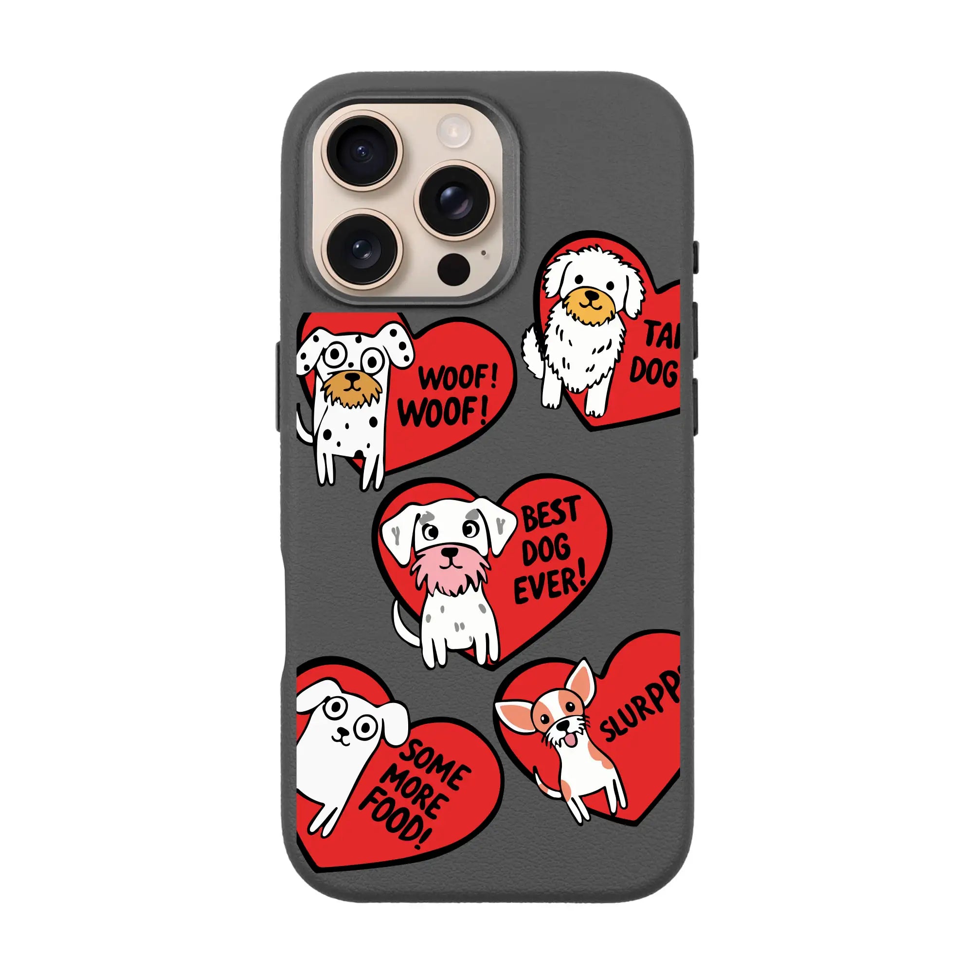 Dogs With Hearts-Leather Premium Kılıf Magsafe Özellikli - Iphone 16 Pro Max