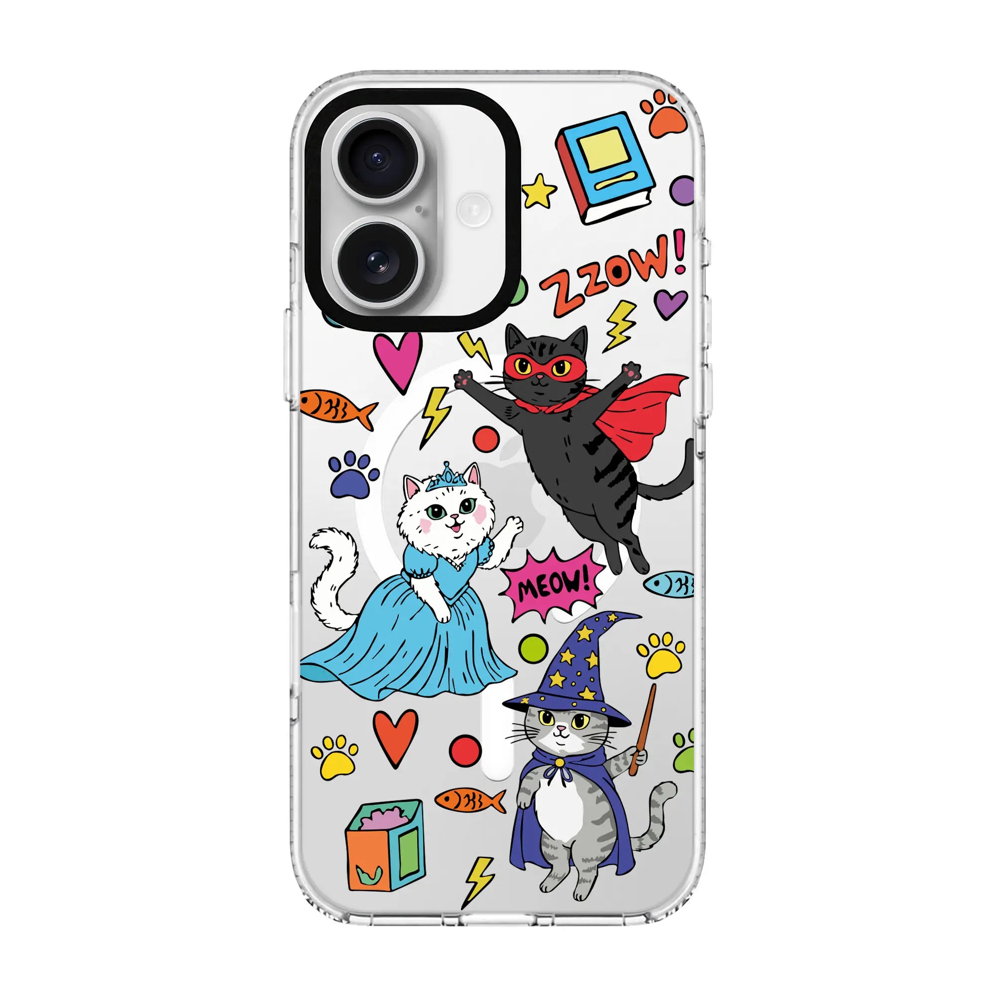 Fantastic Cats-Clear Kılıf Magsafe Özellikli - Iphone 16