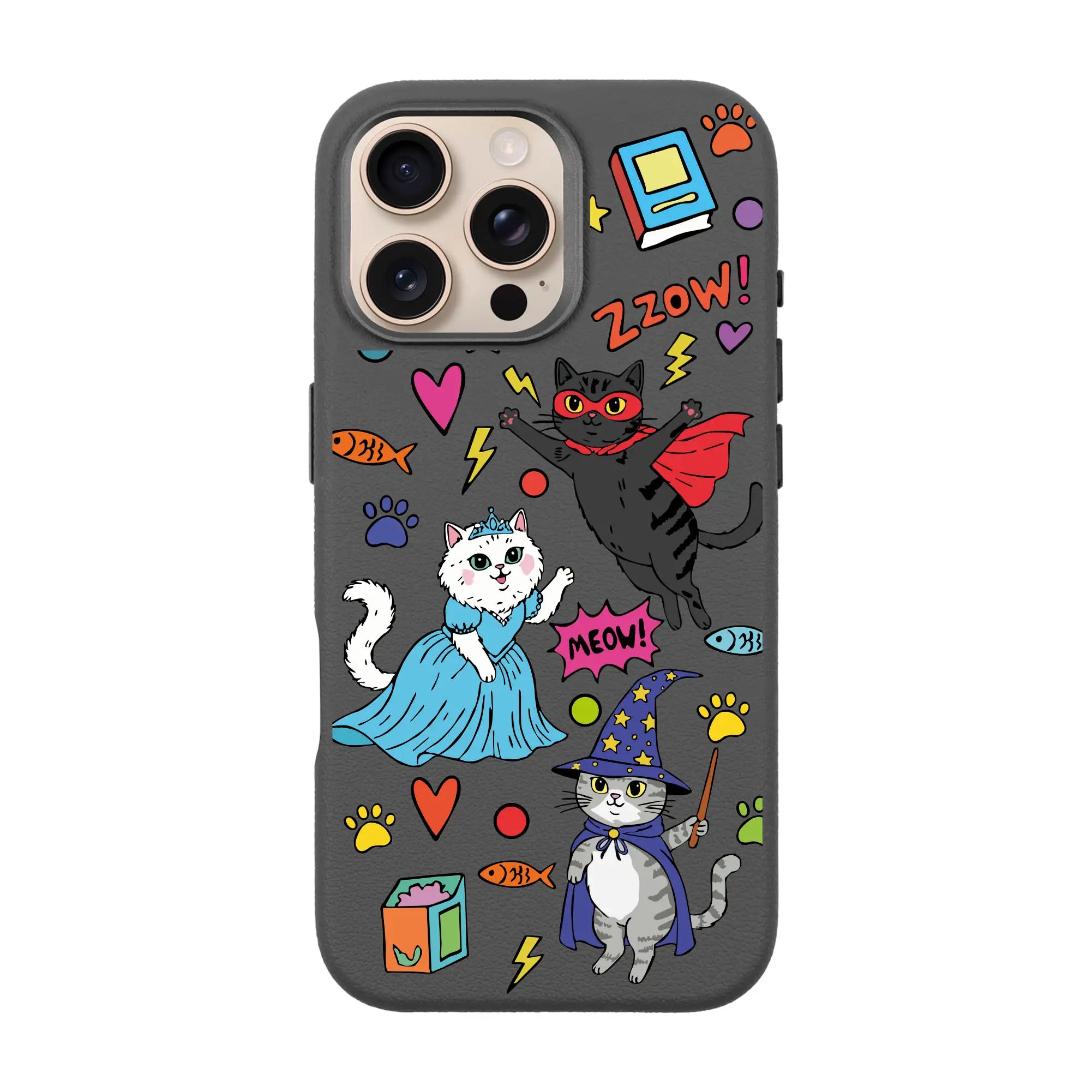 Fantastic Cats-Leather Premium Kılıf Magsafe Özellikli - Iphone 15 Pro Max
