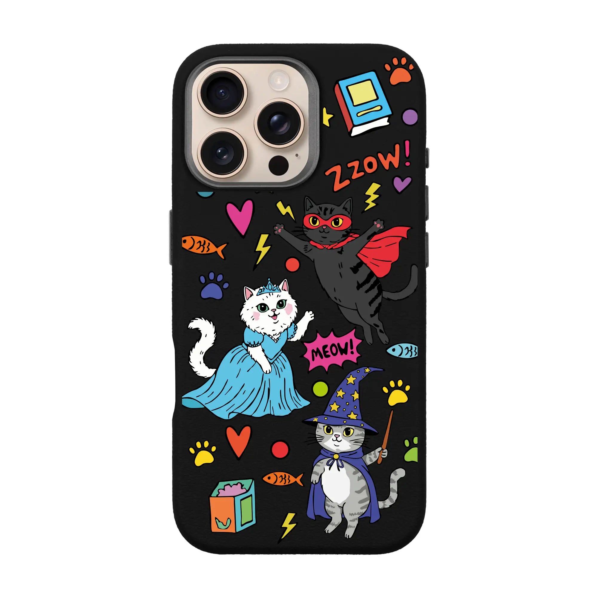 Fantastic Cats-Leather Premium Kılıf Magsafe Özellikli - Iphone 15 Pro Max