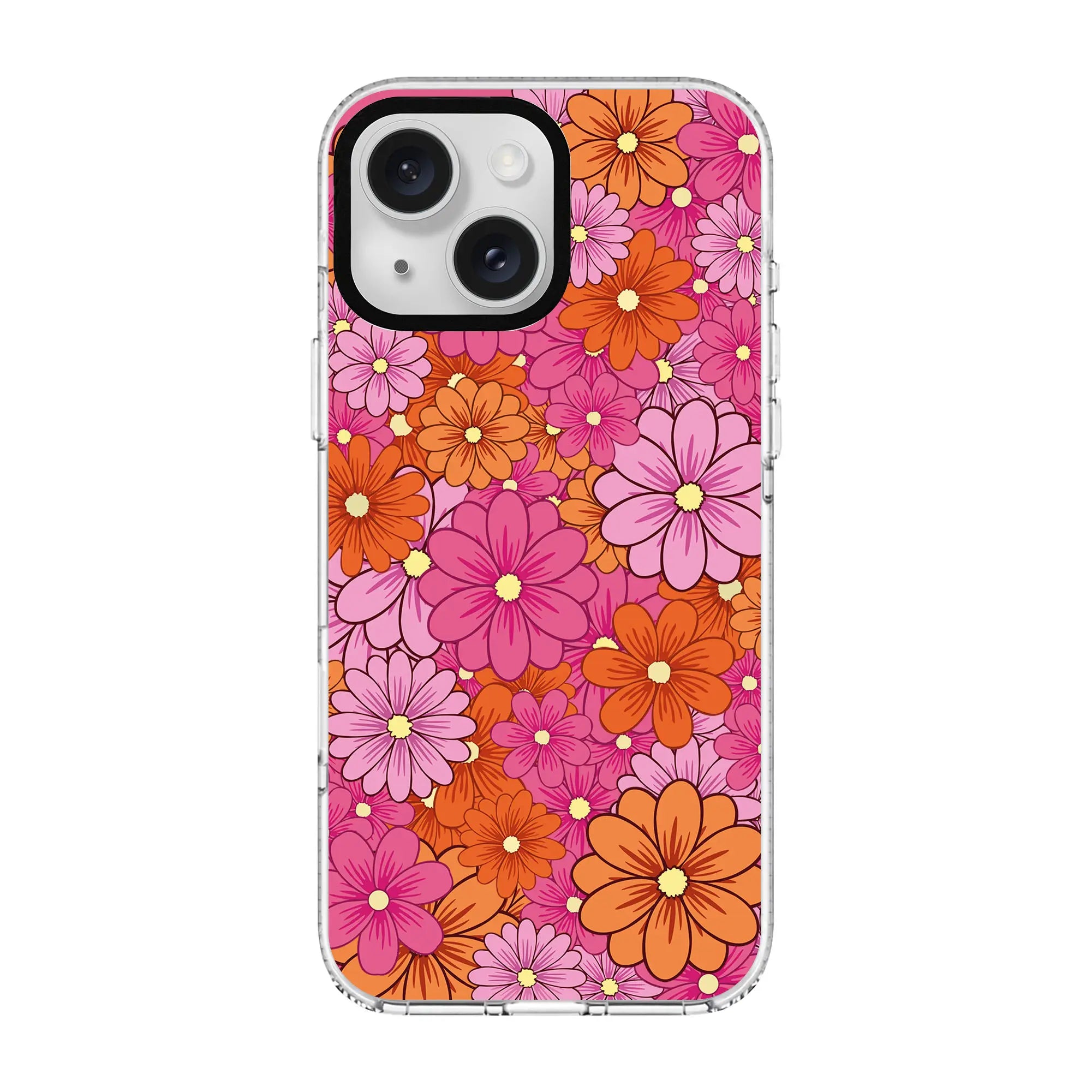 Flower Pop-Clear Kılıf Magsafe Özellikli - Iphone 15 Plus