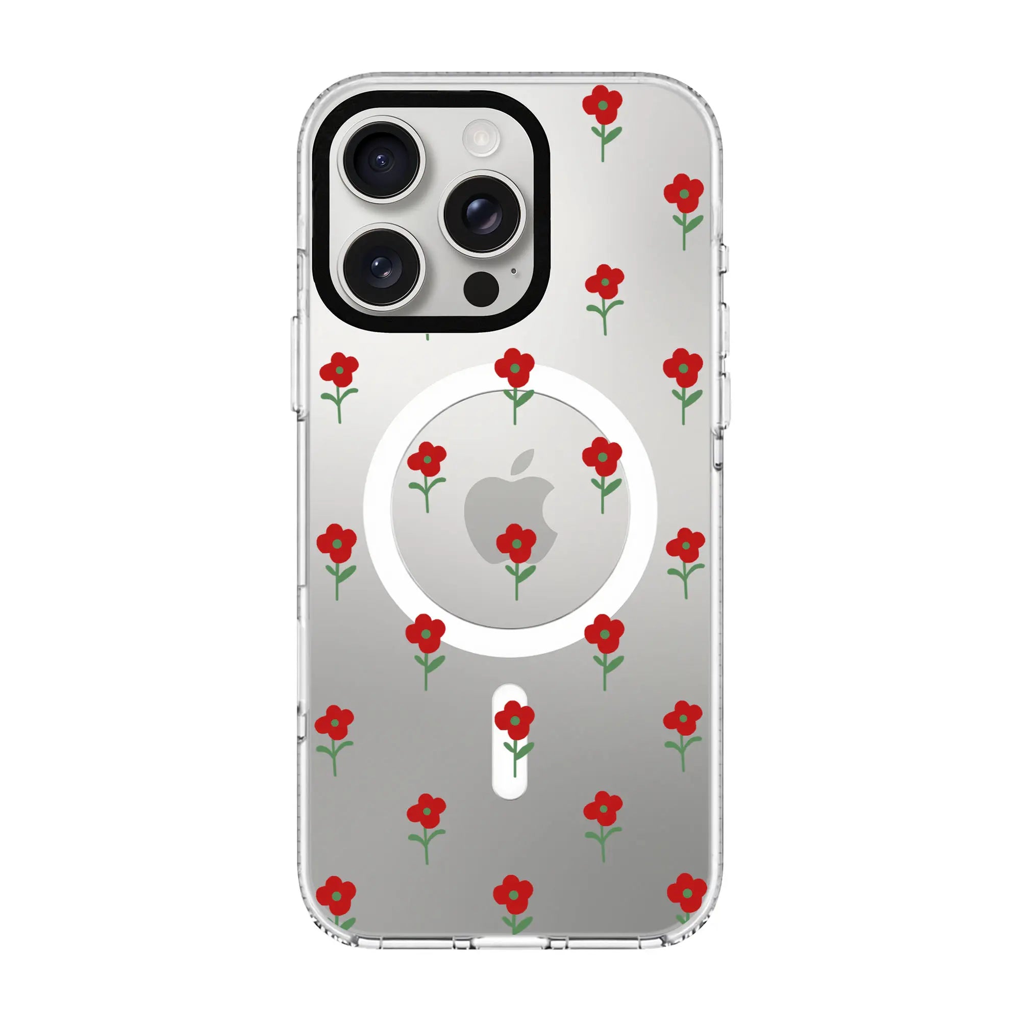 Flower Power-Clear Kılıf Magsafe Özellikli - Iphone 15 Pro