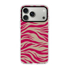 Fuchsia Zebra-Clear Kılıf Magsafe Özellikli - Iphone 17 Pro