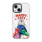Happy Cats-Clear Kılıf Magsafe Özellikli - Iphone 15 Plus