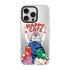 Happy Cats-Clear Kılıf Magsafe Özellikli - Iphone 16 Pro