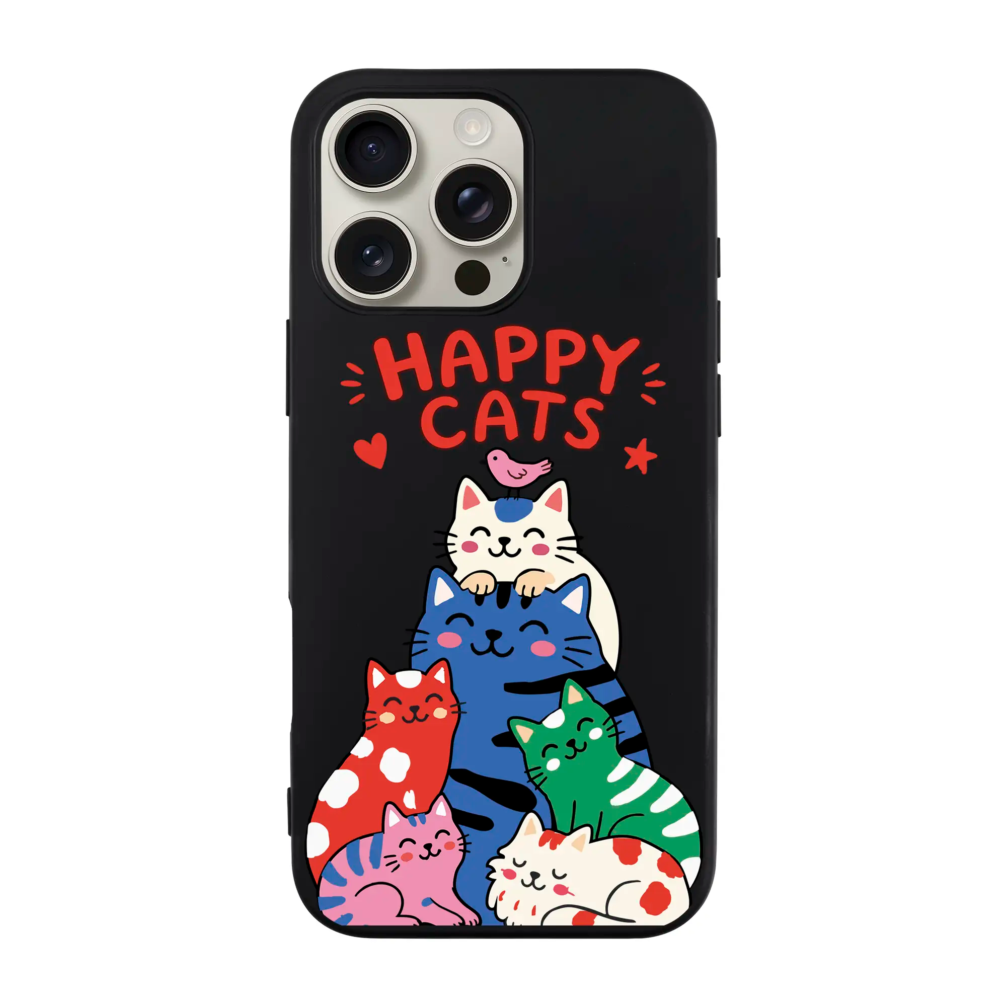 Happy Cats-Ultra Silikon Kılıf-Iphone 15 Pro Max