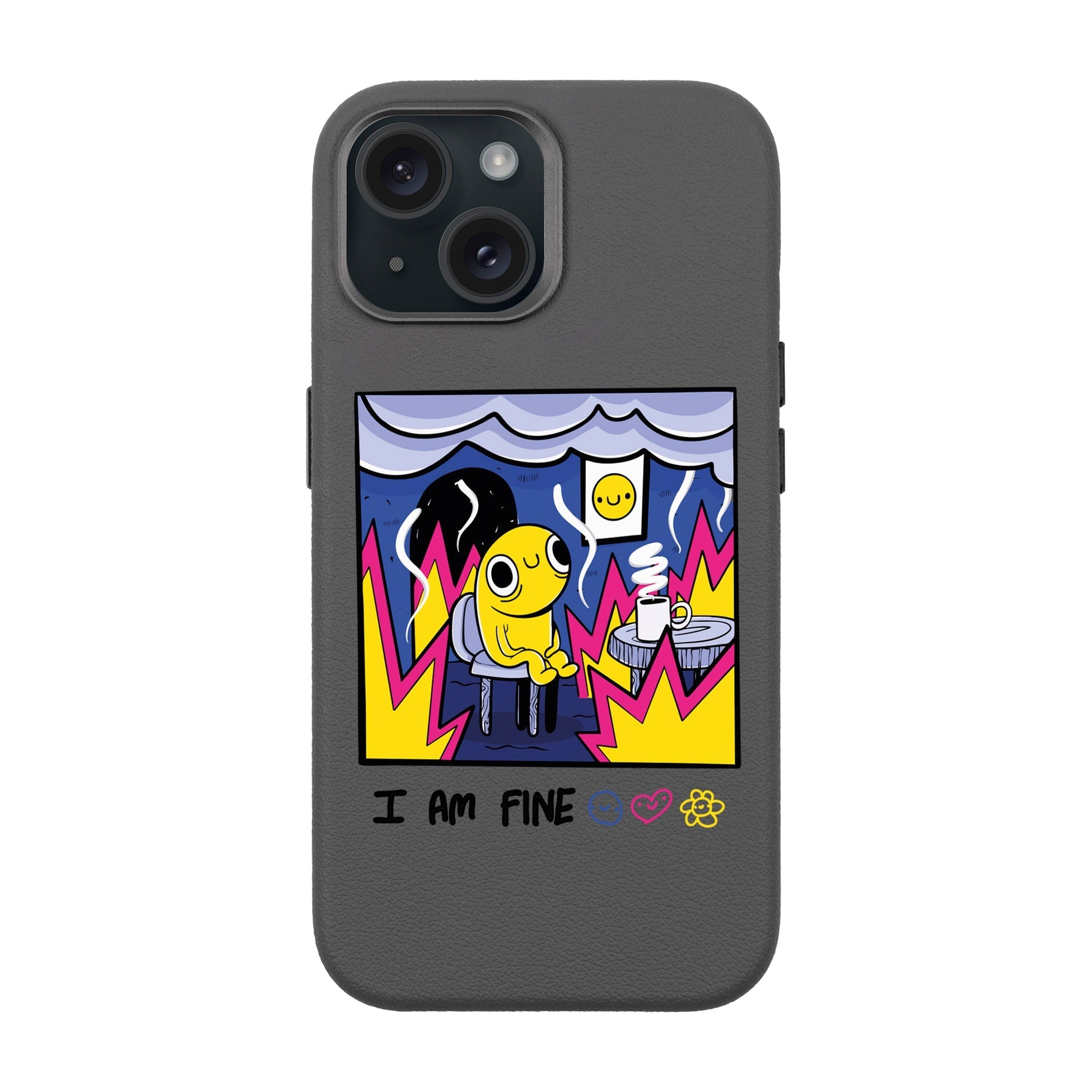 I Am Fine-Leather Premium Kılıf Magsafe Özellikli - Iphone 15