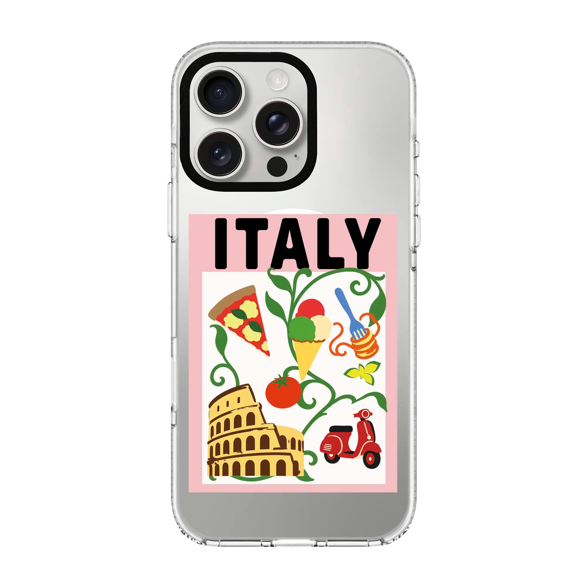 I Am Italian-Clear Kılıf Magsafe Özellikli - Iphone 15 Pro Max