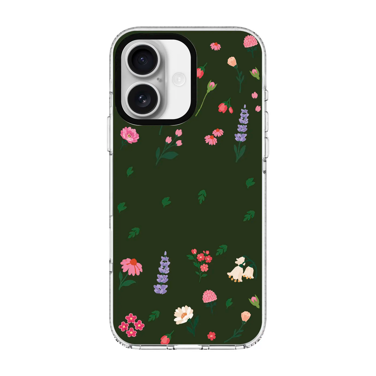 KiŞiYe Özel Little Blossoms Orman YeşiLi-Clear Kılıf Magsafe Özellikli - Iphone 17