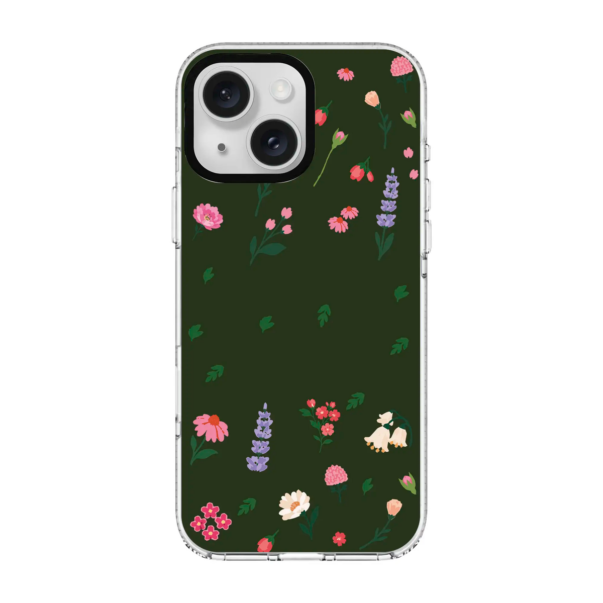 KiŞiYe Özel Little Blossoms Orman YeşiLi-Clear Kılıf Magsafe Özellikli - Iphone 17E