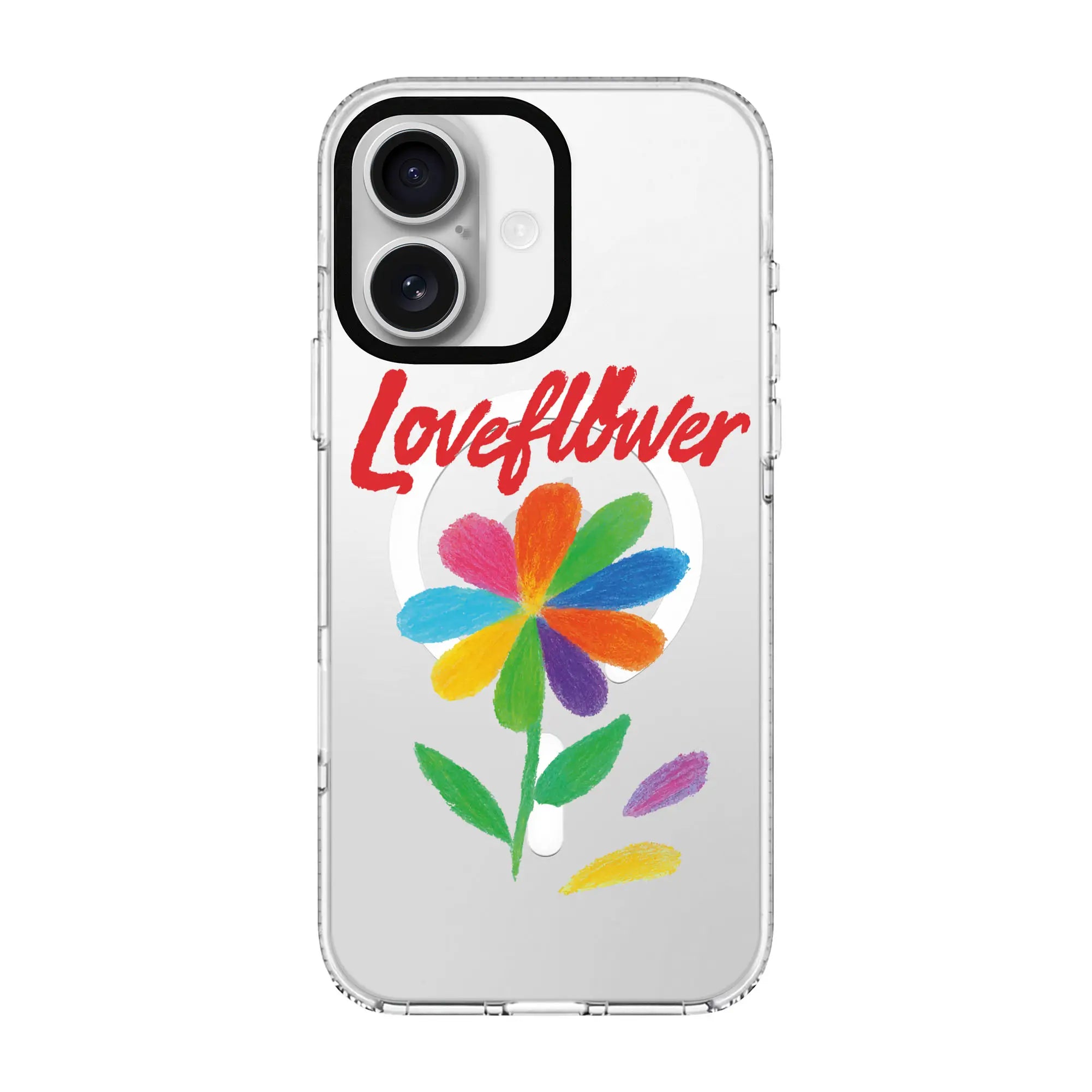 Love Flower-Clear Kılıf Magsafe Özellikli - Iphone 16E