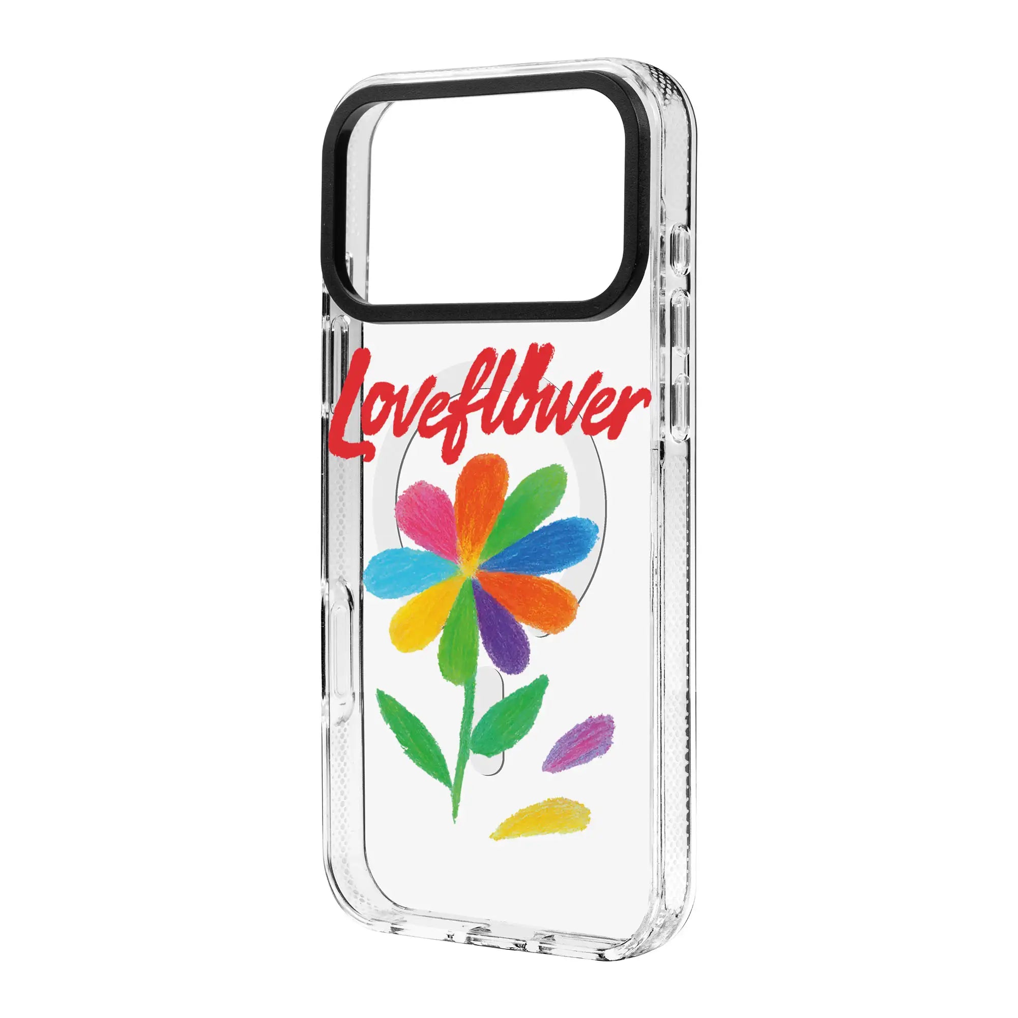 Love Flower-Clear Kılıf Magsafe Özellikli - Iphone 17 Pro