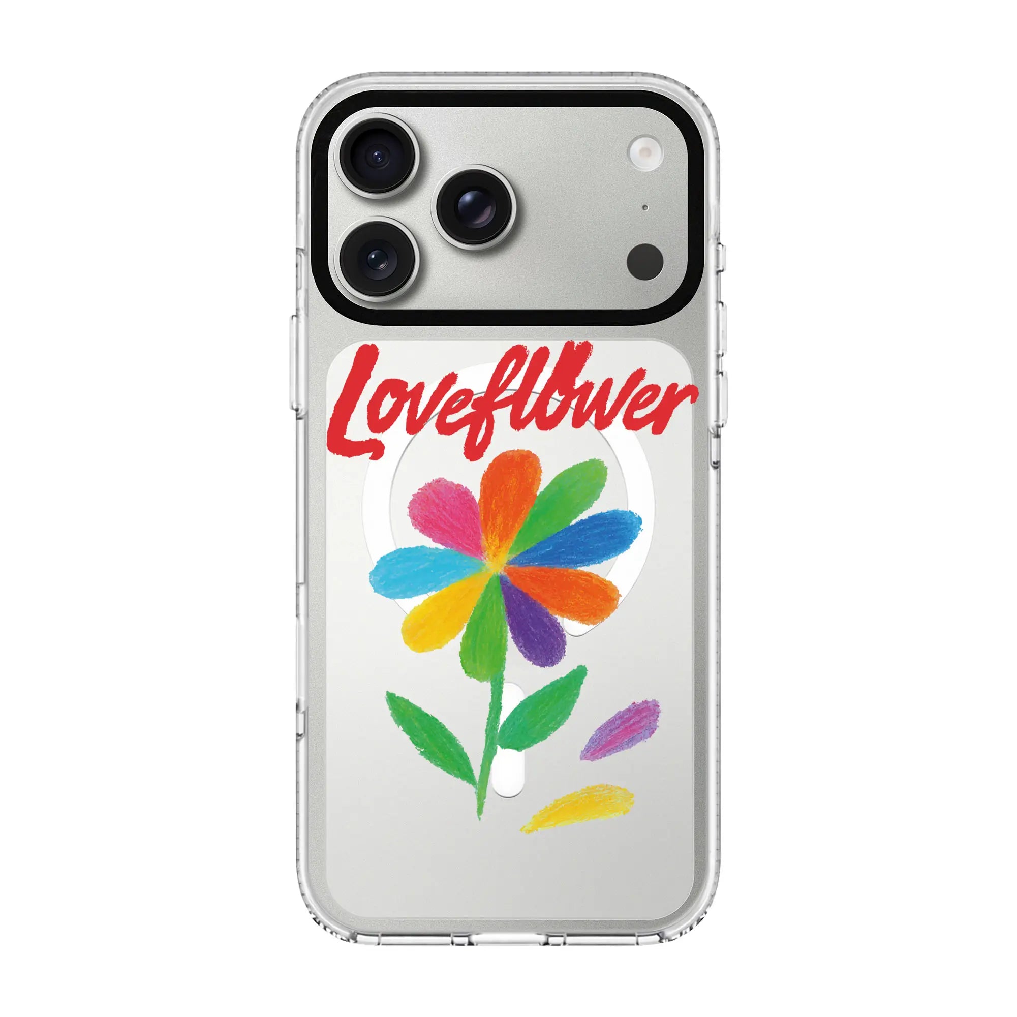 Love Flower-Clear Kılıf Magsafe Özellikli - Iphone 17 Pro Max