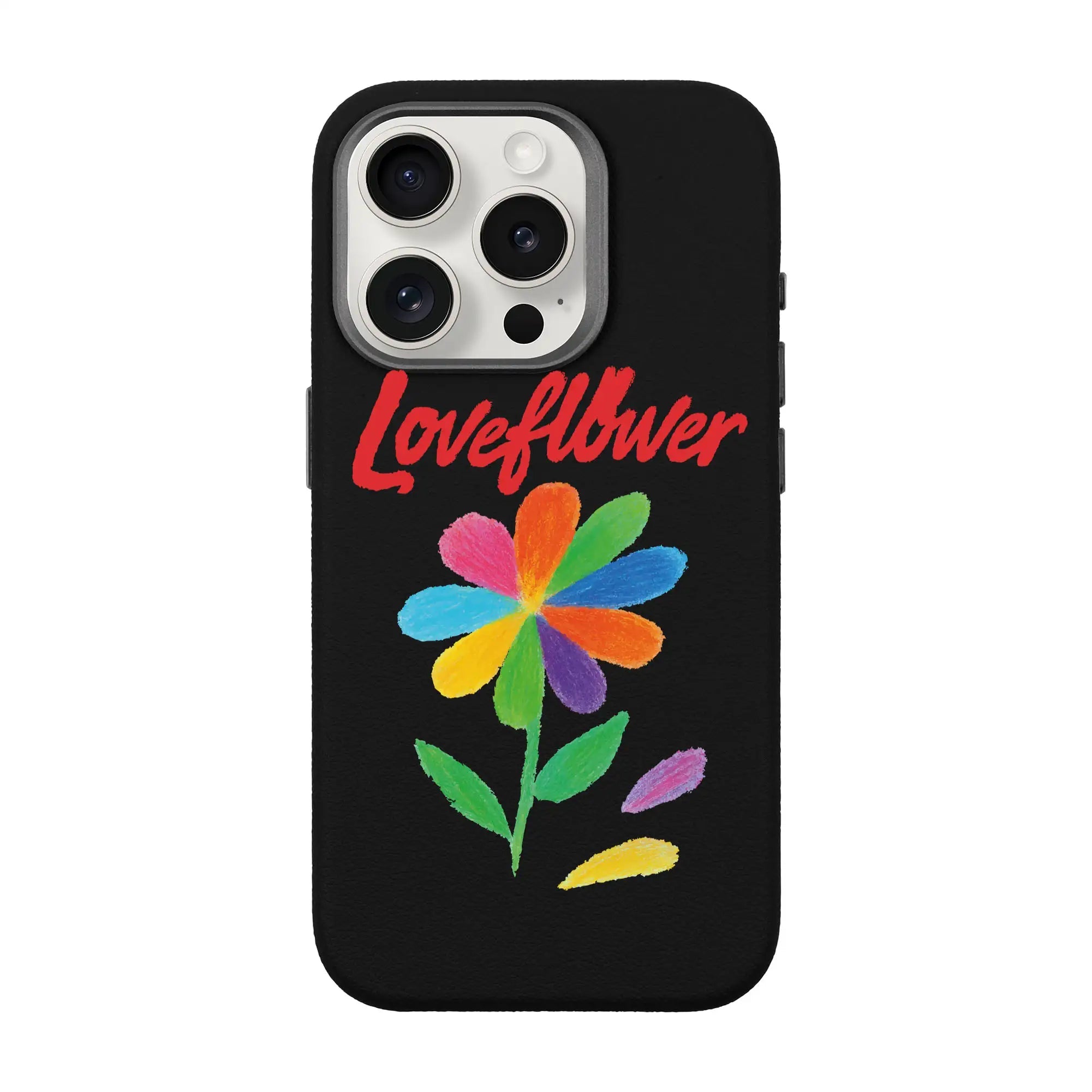 Love Flower-Leather Premium Kılıf Magsafe Özellikli - Iphone 15 Pro