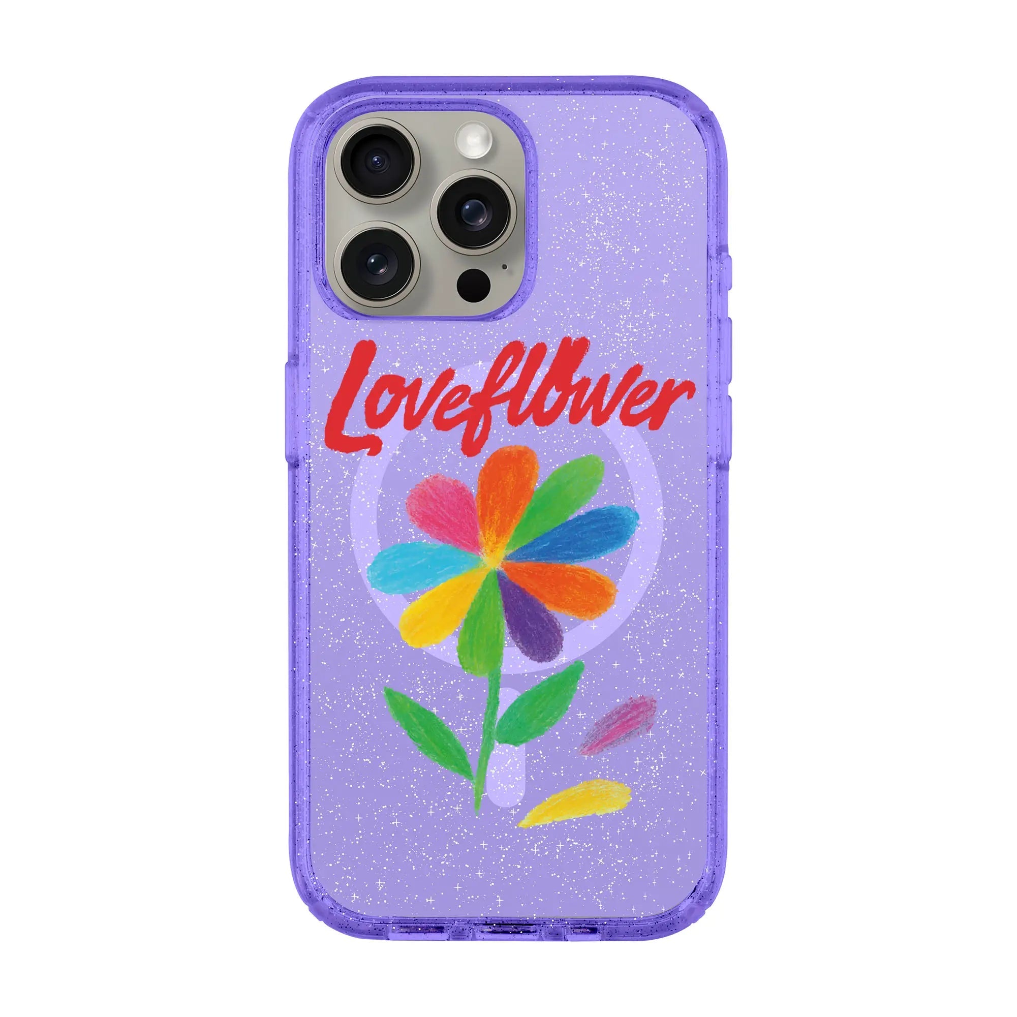 Love Flower-Shiny Kılıf Magsafe Özellikli - Iphone 15 Pro Max
