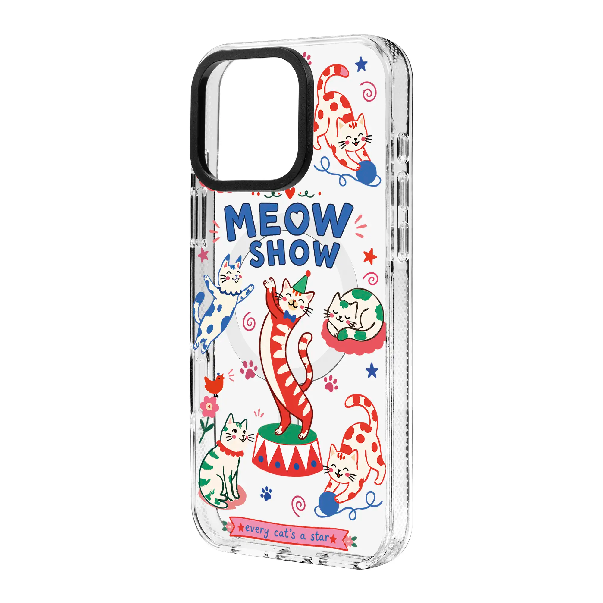 Meow Show-Clear Kılıf Magsafe Özellikli - Iphone 15 Pro