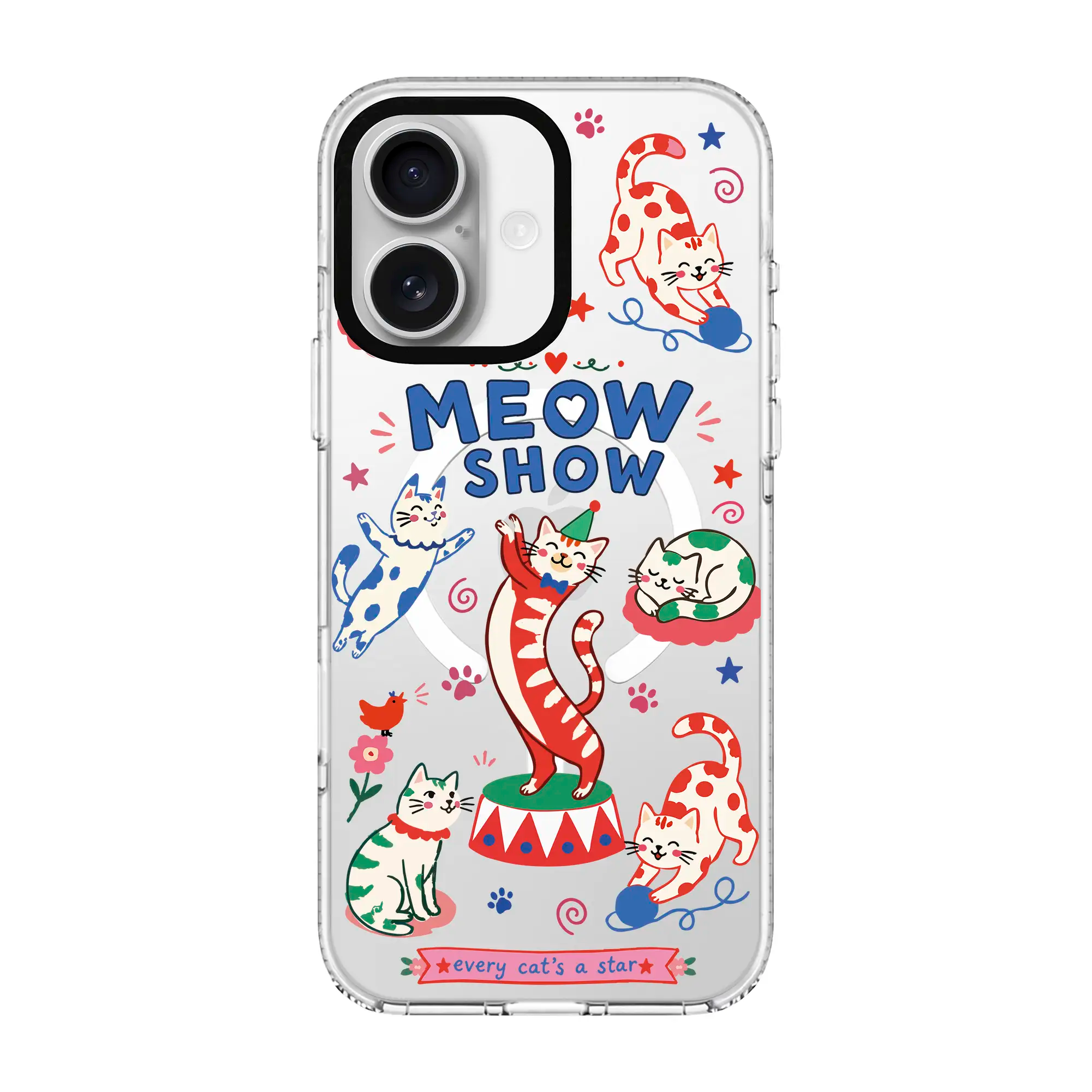 Meow Show-Clear Kılıf Magsafe Özellikli - Iphone 16