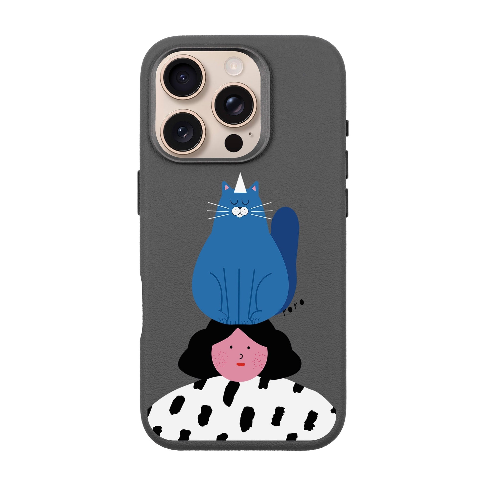 Naughty Cat-Leather Premium Kılıf Magsafe Özellikli - Iphone 16 Pro