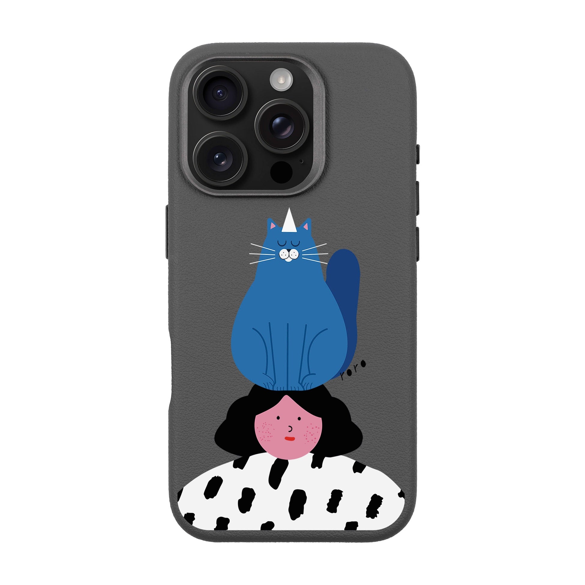 Naughty Cat-Leather Premium Kılıf Magsafe Özellikli - Iphone 16 Pro