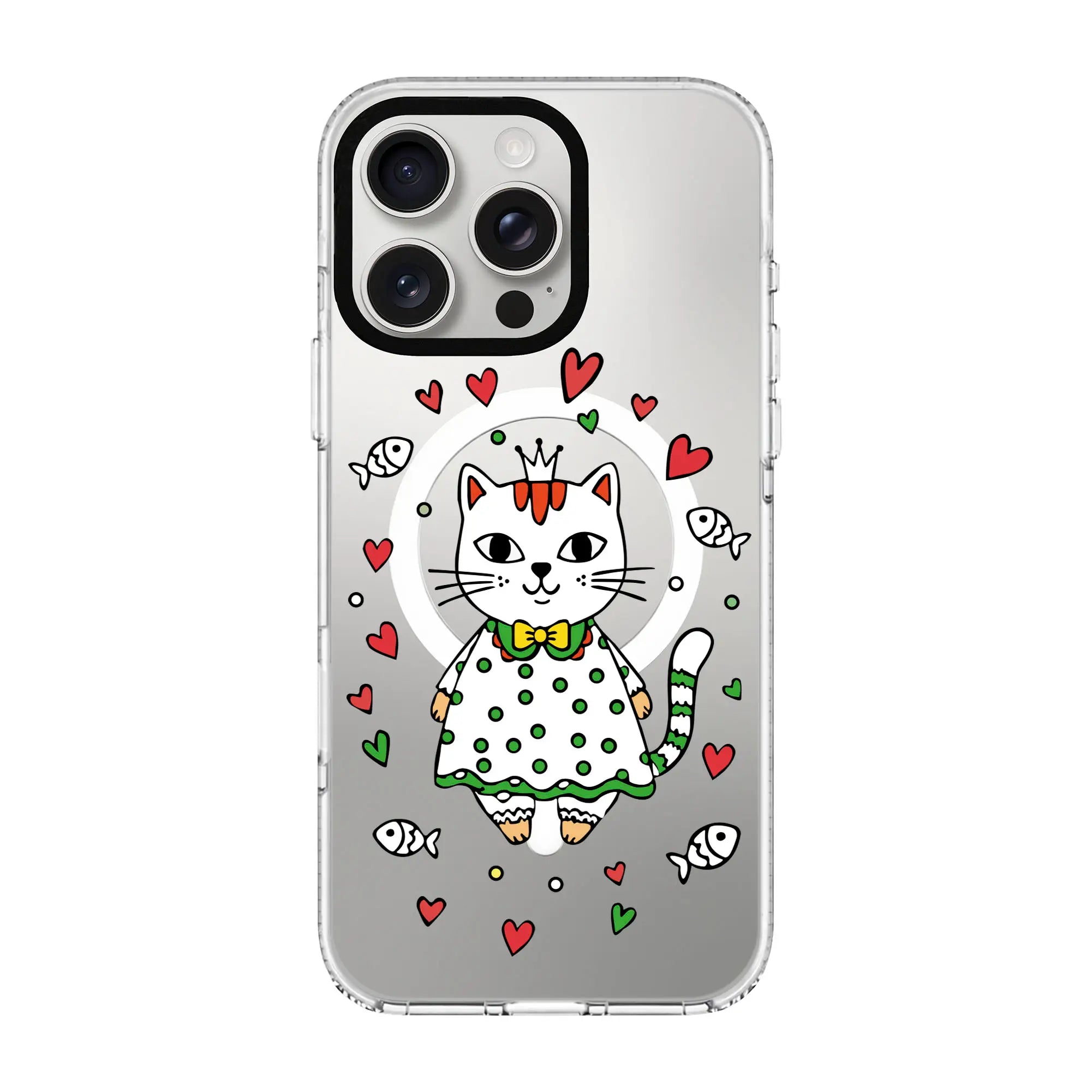 Princess Cat-Clear Kılıf Magsafe Özellikli - Iphone 15 Pro