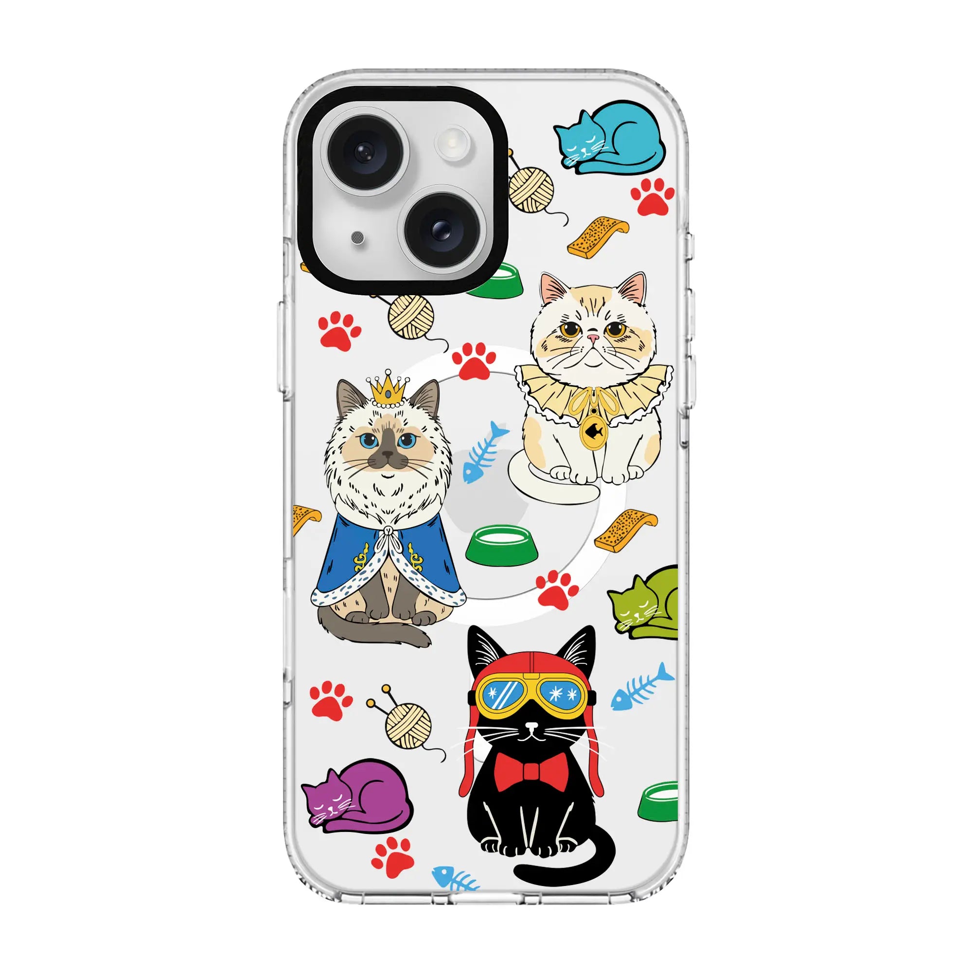 Royal Cats-Clear Kılıf Magsafe Özellikli - Iphone 15