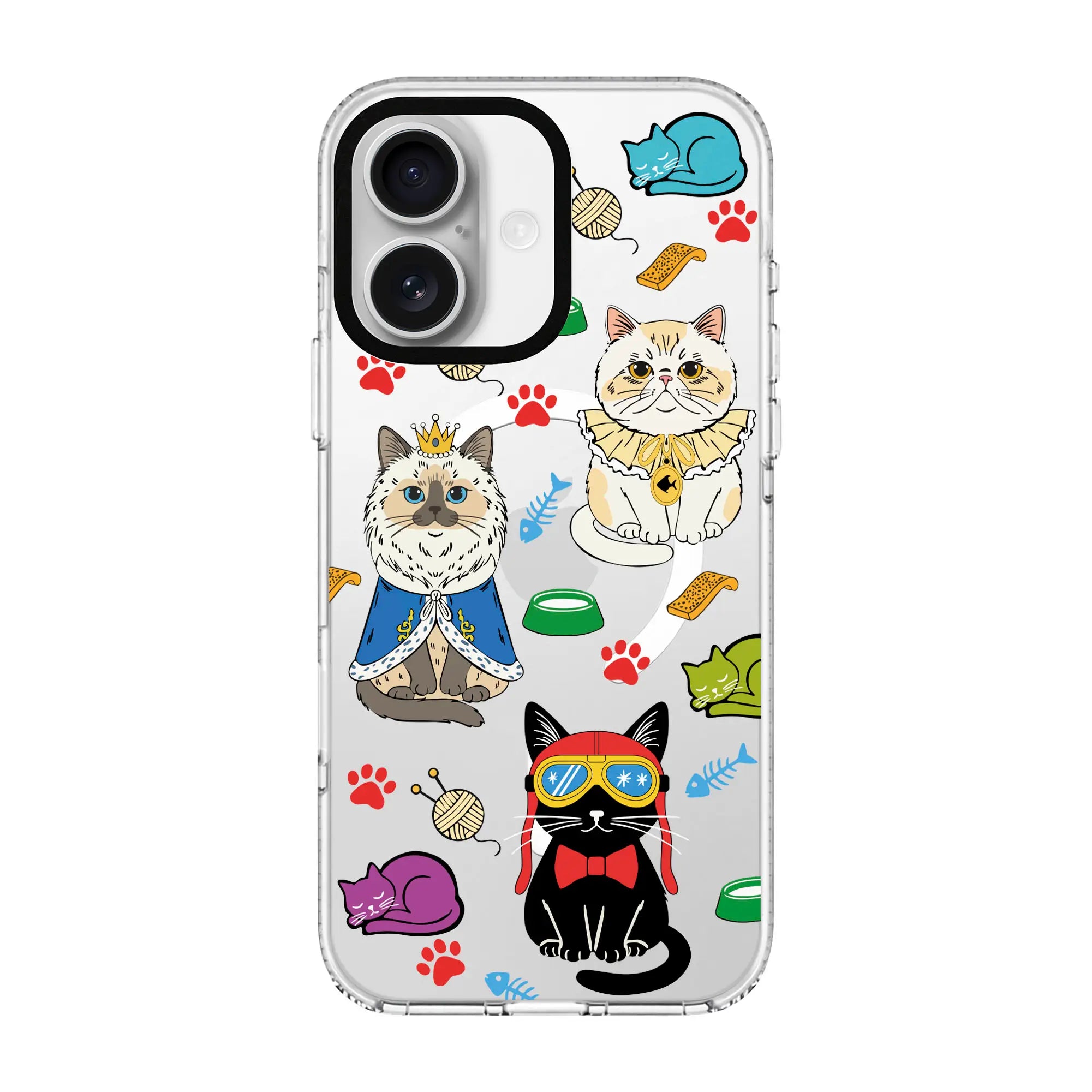 Royal Cats-Clear Kılıf Magsafe Özellikli - Iphone 16E
