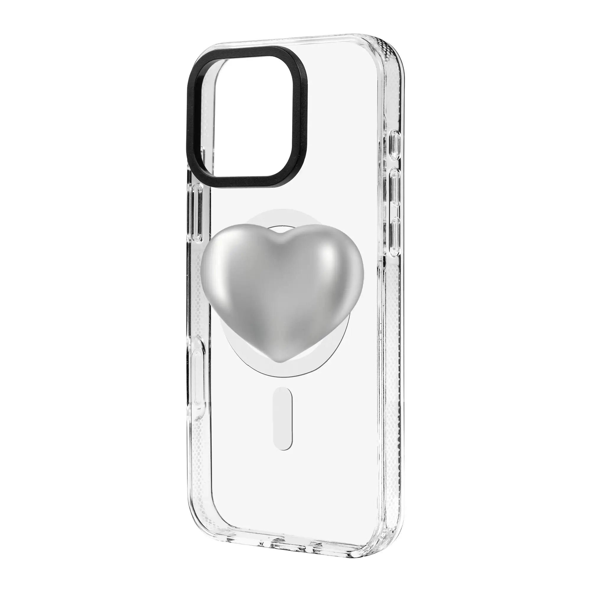 Silver Heart-Clear Kılıf Magsafe Özellikli - Iphone 16E