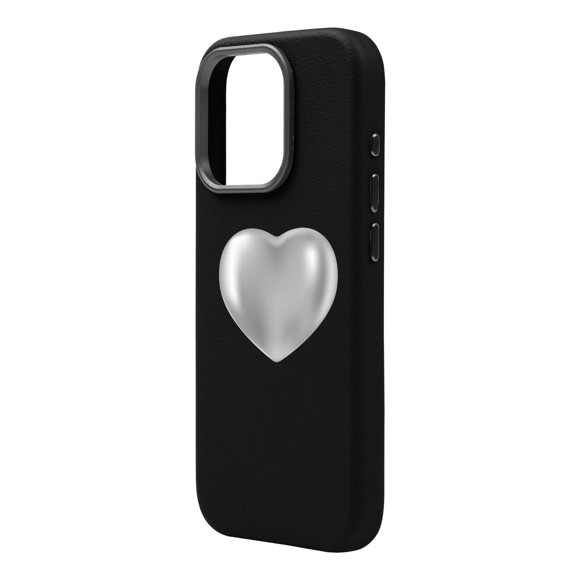 Silver Heart-Leather Premium Kılıf Magsafe Özellikli - Iphone 16 Pro Max