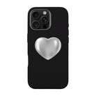 Silver Heart-Leather Premium Kılıf Magsafe Özellikli - Iphone 16 Pro Max