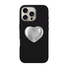 Silver Heart-Leather Premium Kılıf Magsafe Özellikli - Iphone 16 Pro Max